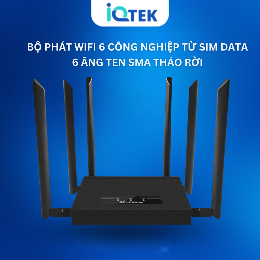 Bộ phát wifi 6 từ sim phiên bản công nghiệp 6 ăng ten SMA tháo rời X600 tốc độ cao